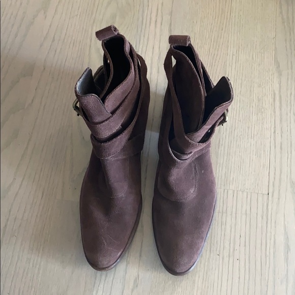 Cole Haan G Series Brown Suede Buckle Boots SZ 10B - Picture 3 of 7